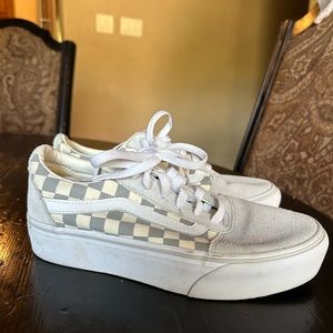 Women’s Vans light grey and checkered